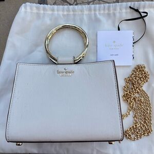 Kate Spade Cream Clutch with Gold Chain